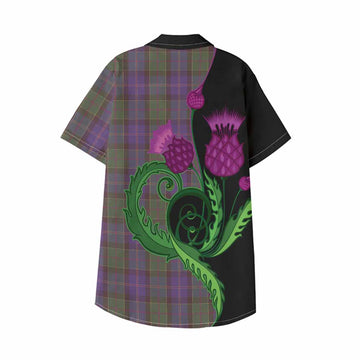 Robb Tartan Kid Hawaiian Shirt Traditional Scottish Thistle