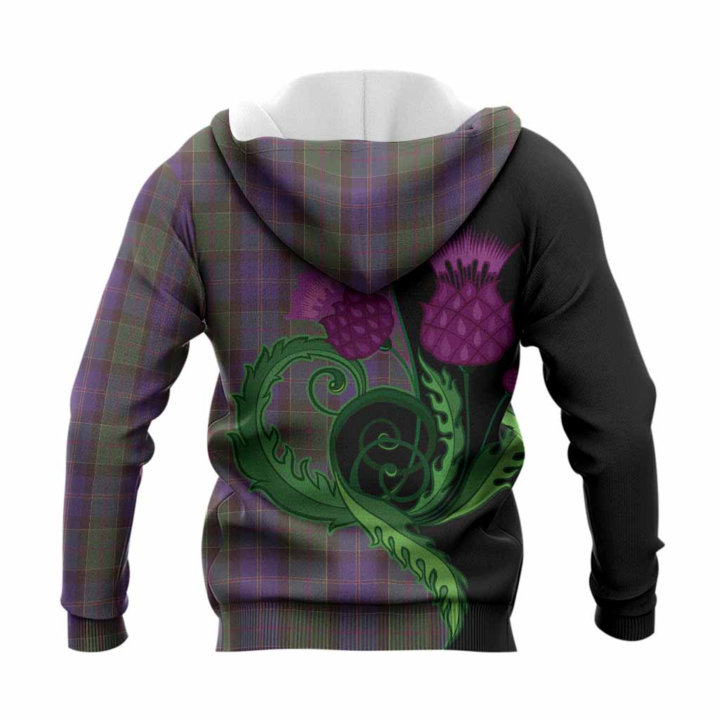 Robb Tartan Knitted Hoodie Traditional Scottish Thistle