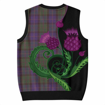 Robb Tartan Knitted V-Neck Vest Traditional Scottish Thistle