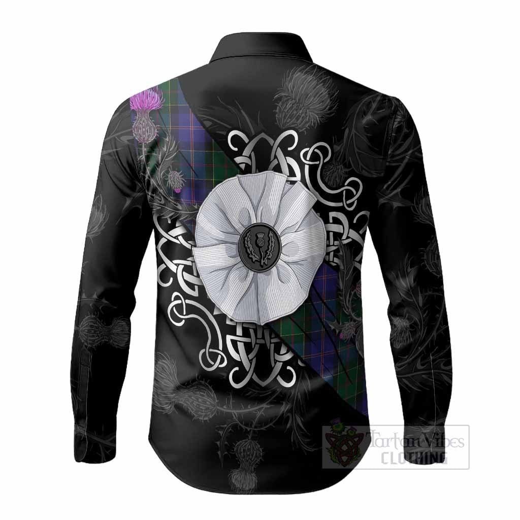 Robb Tartan Long Sleeve Button Shirts Jacobite White Rose - Tartan Vibes Clothing