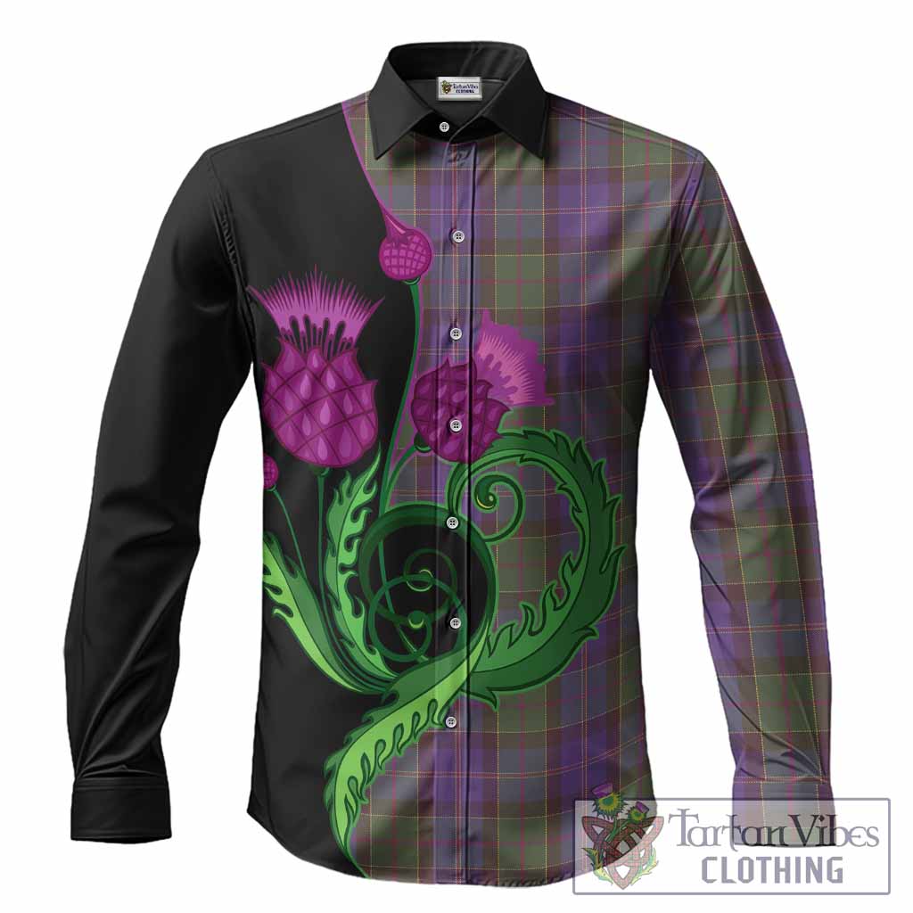 Robb Tartan Long Sleeve Button Shirts Traditional Scottish Thistle