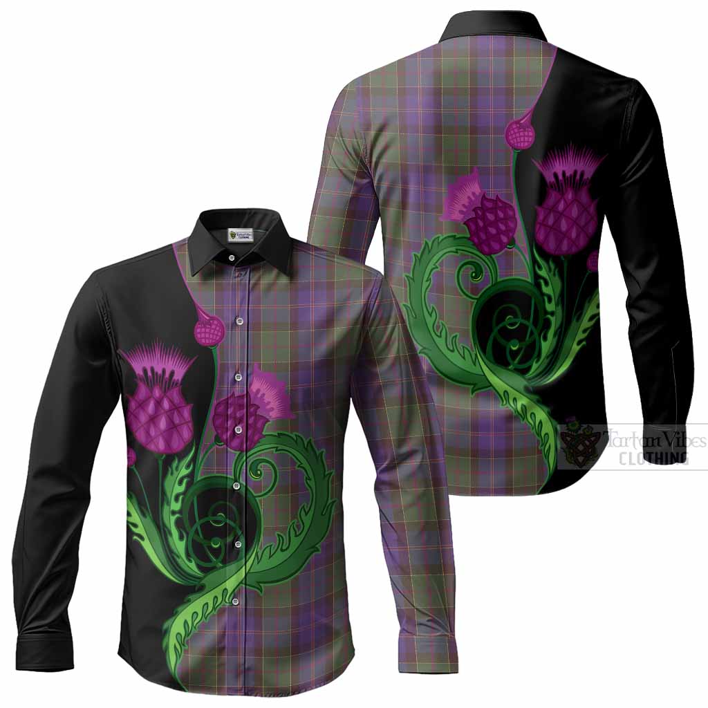 Robb Tartan Long Sleeve Button Shirts Traditional Scottish Thistle