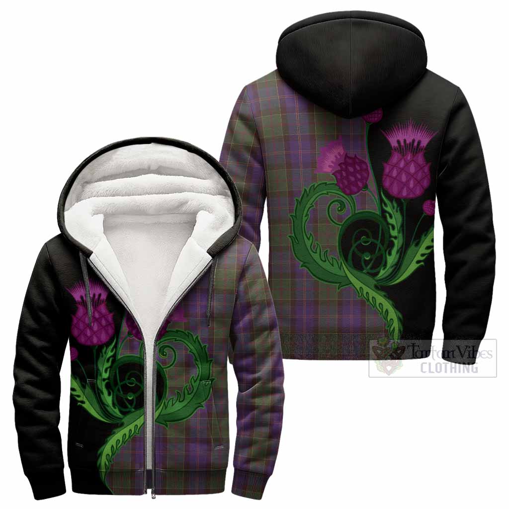 Robb Tartan Sherpa Hoodie Traditional Scottish Thistle