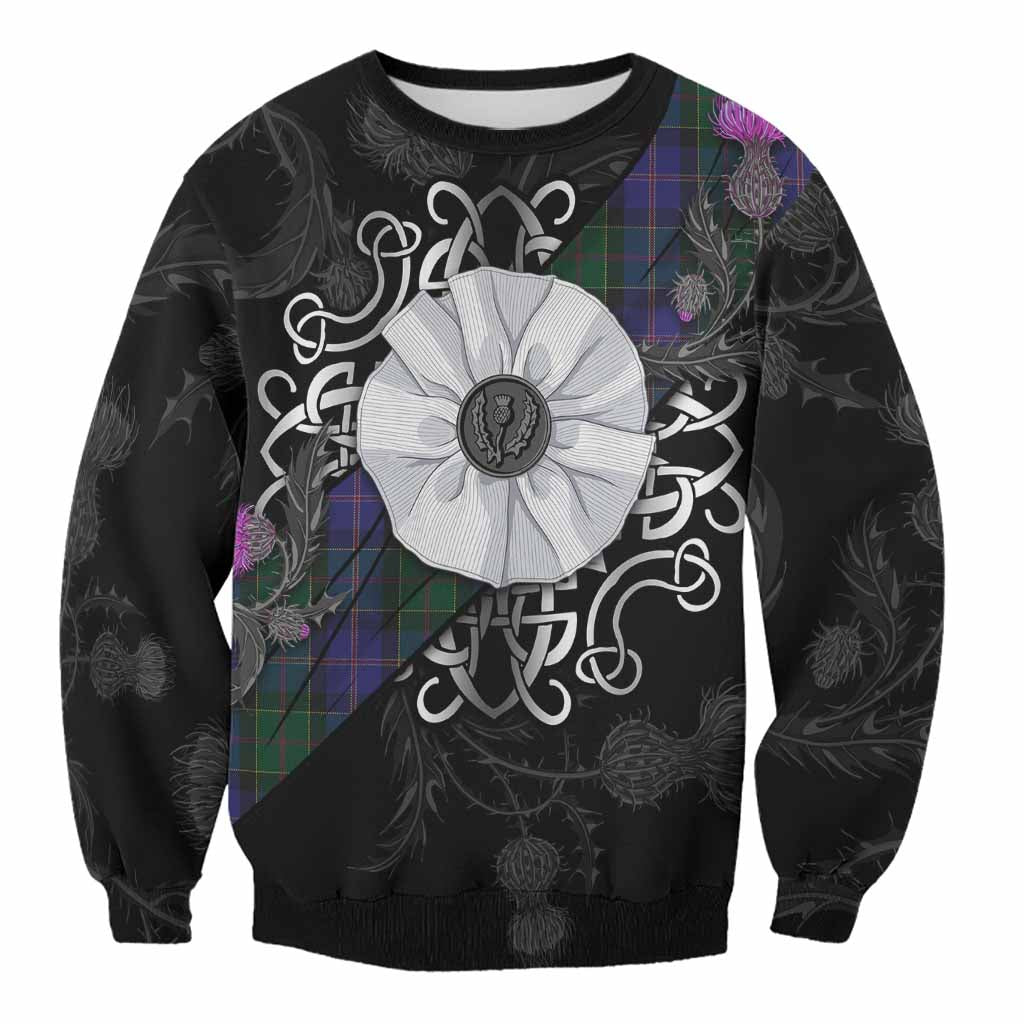 Robb Tartan Sweatshirt Jacobite White Rose Unisex - Tartan Vibes Clothing