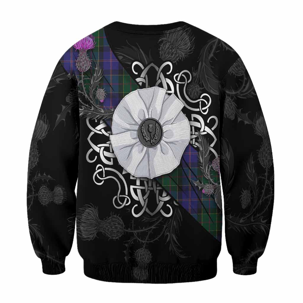 Robb Tartan Sweatshirt Jacobite White Rose - Tartan Vibes Clothing