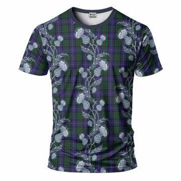 Robb Tartan T-Shirt Seamless Scottish Thistle Flowers