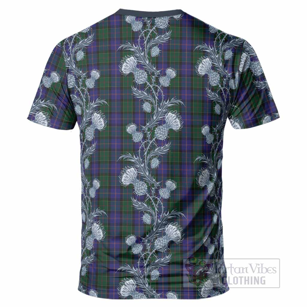 Robb Tartan T-Shirt Seamless Scottish Thistle Flowers