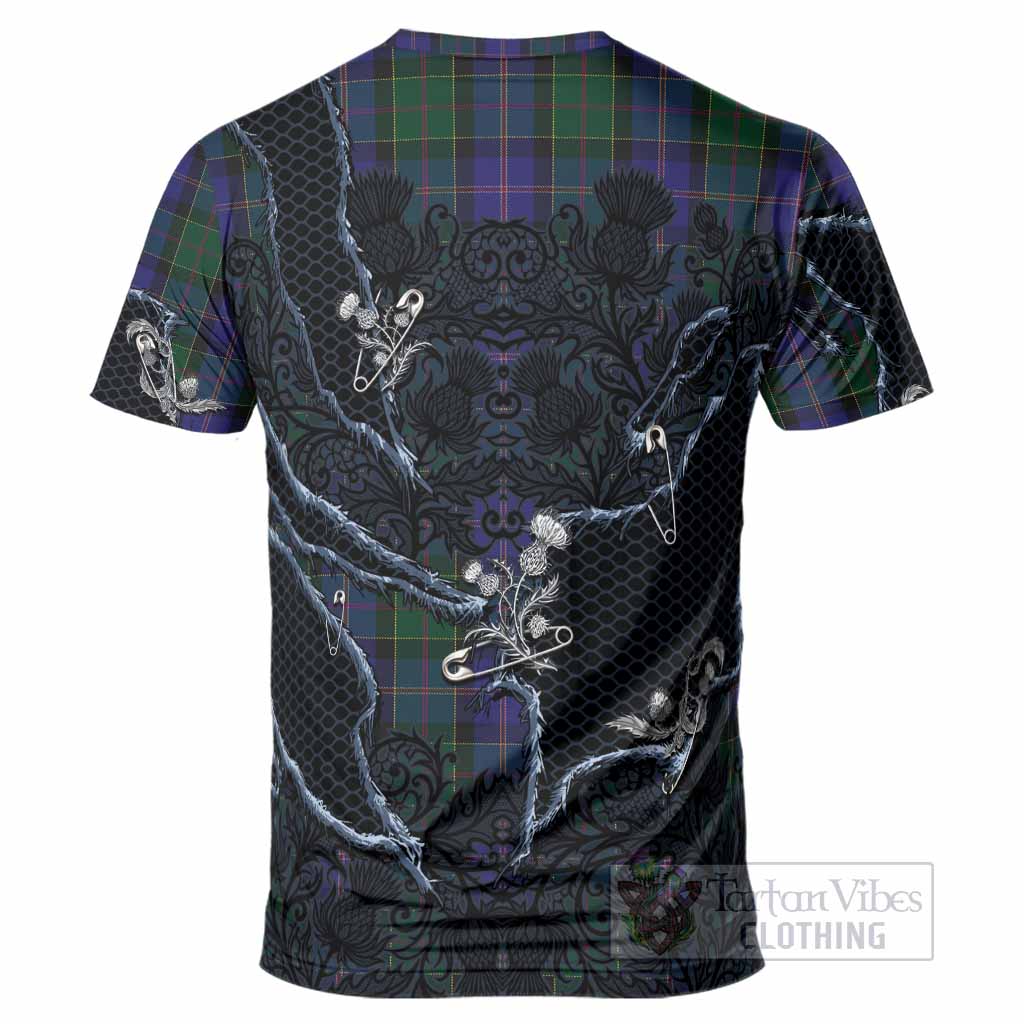 Robb Tartan Thistle Dark Gothic T-Shirt - Tartan Vibes Clothing