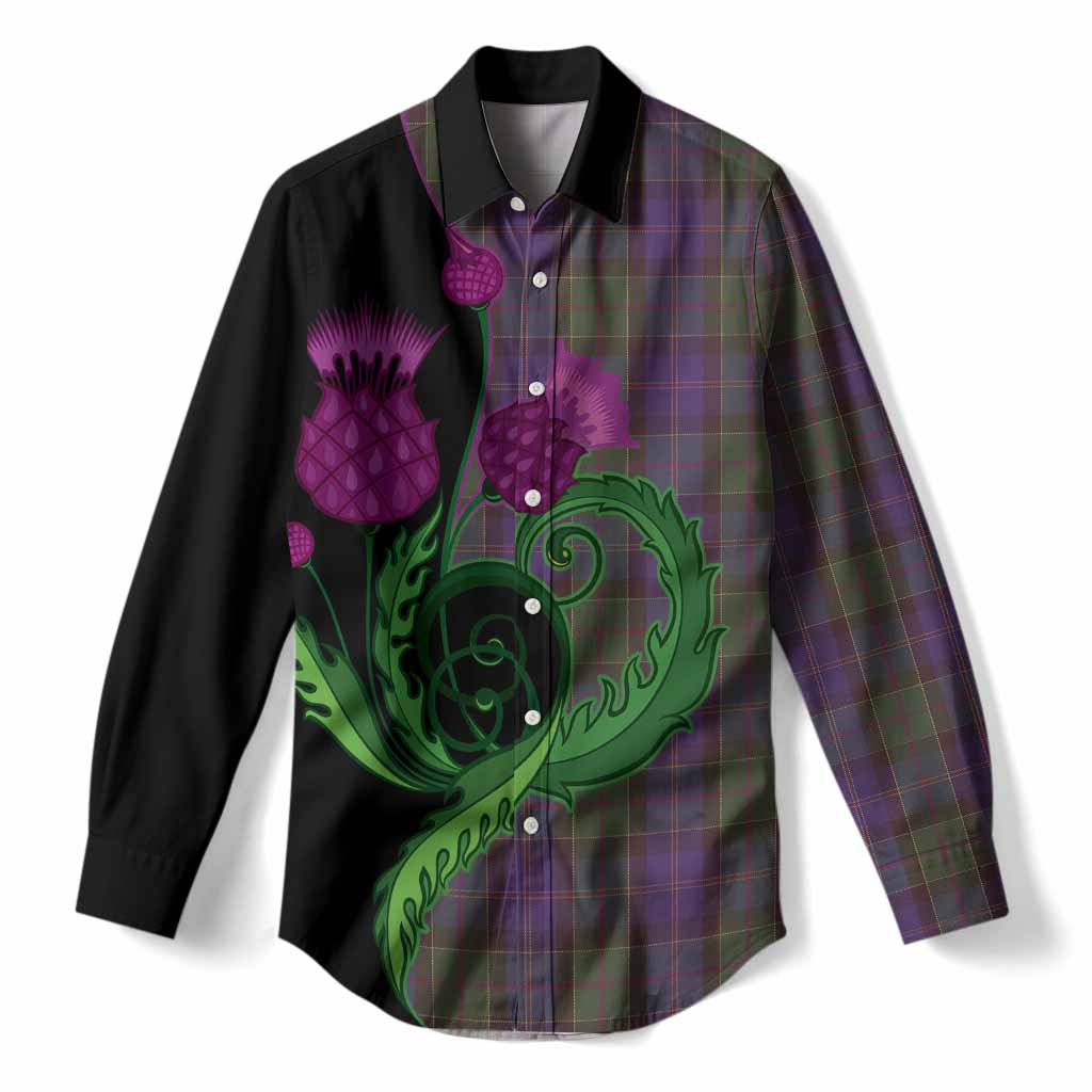 Robb Tartan Women Casual Shirt Traditional Scottish Thistle