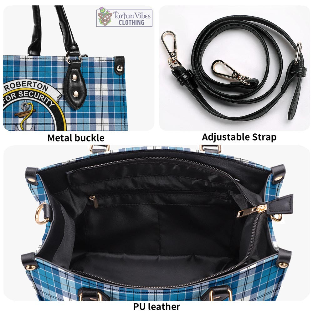 Roberton Tartan Luxury Leather Handbags with Family Crest - Tartan Vibes Clothing