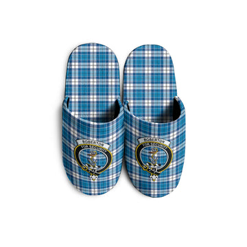 Roberton Tartan Home Slippers with Family Crest KIDS - Tartan Vibes Clothing