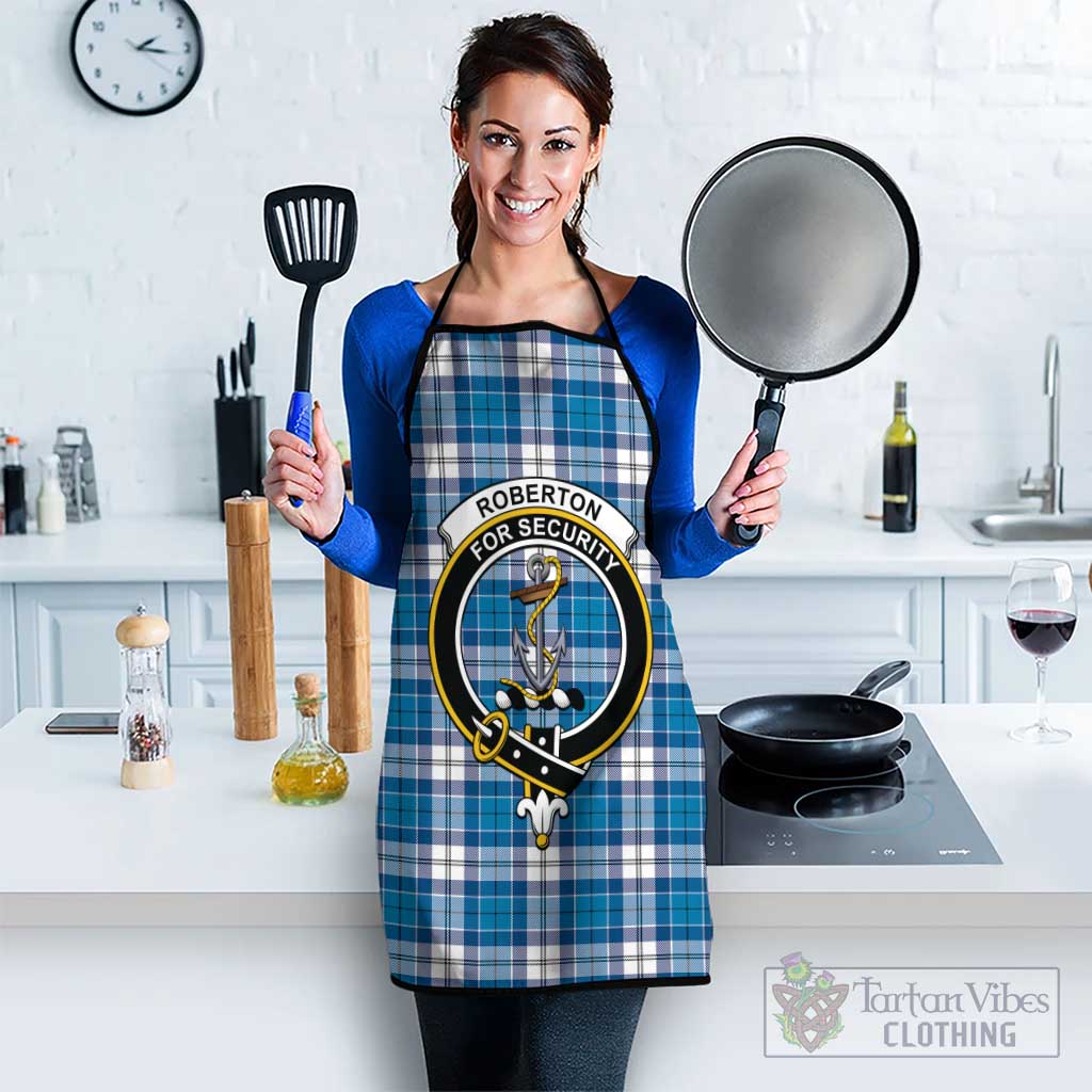 Roberton Tartan Apron with Family Crest Black S 38x47 cm - Tartan Vibes Clothing