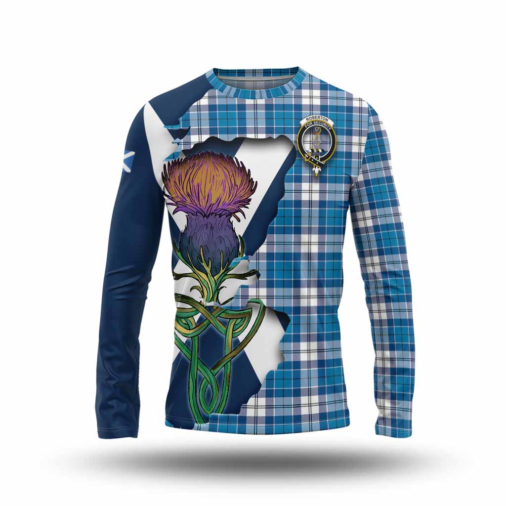Roberton Tartan Family Crest Long Sleeve T-Shirt Scottish Thistle Celtic Inspired Unisex - Tartan Vibes Clothing