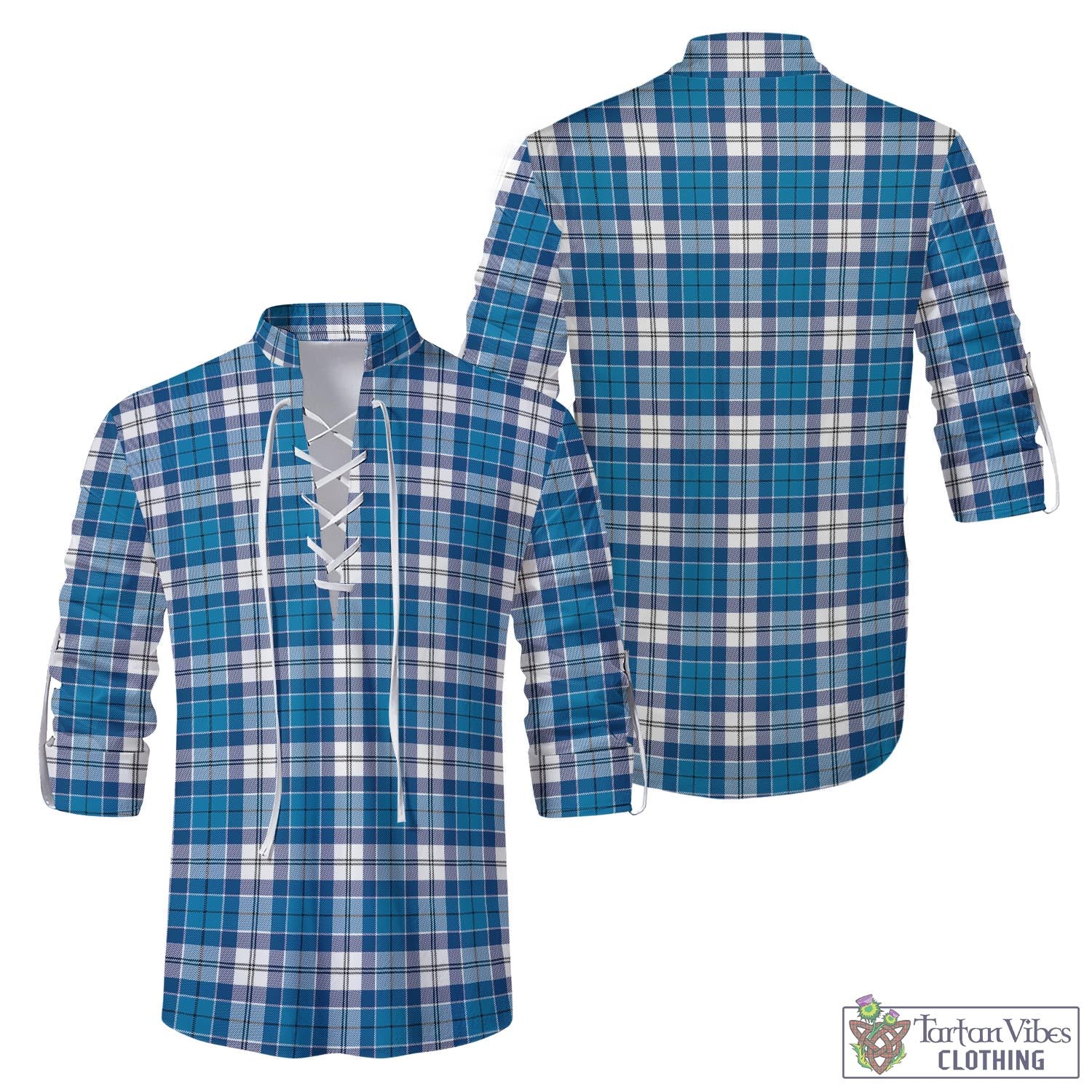 Roberton Tartan Men's Scottish Traditional Jacobite Ghillie Kilt Shirt Men - Tartan Vibes Clothing