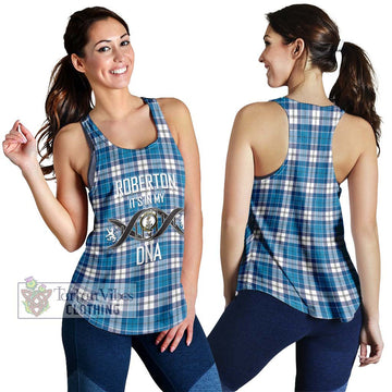Roberton Tartan Women's Racerback Tanks with Family Crest DNA In Me Style 4XL - Tartan Vibes Clothing