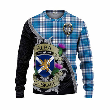 Roberton Tartan Family Crest Knitted Sweater Lion Rampant Royal Thistle Shield Celtic Inspired Unisex - Tartan Vibes Clothing