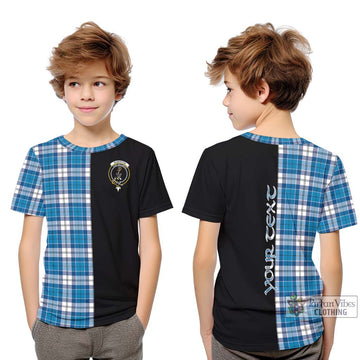Roberton Tartan Kid T-Shirt with Family Crest and Half Of Me Style Youth XL Size14 - Tartan Vibes Clothing