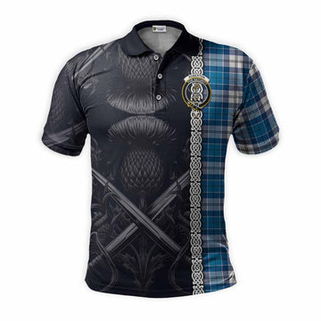 Roberton Tartan Polo Shirt with Family Crest Cross Sword Thistle Celtic Vibes Kid - Tartan Vibes Clothing