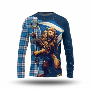 Roberton Tartan Family Crest Long Sleeve T-Shirt with Scottish Majestic Lion Unisex - Tartan Vibes Clothing
