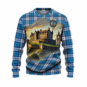 Roberton Tartan Family Crest Knitted Sweater with Scottish Ancient Castle Style Unisex - Tartan Vibes Clothing