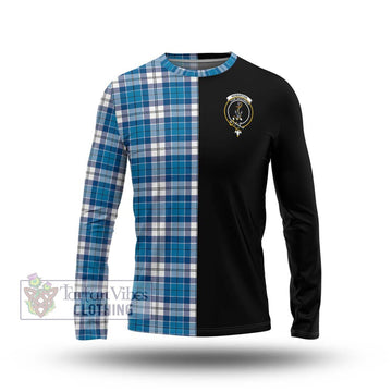 Roberton Tartan Long Sleeve T-Shirt with Family Crest and Half Of Me Style Unisex - Tartan Vibes Clothing
