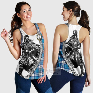 Roberton Tartan Clan Crest Women's Racerback Tanks with Highlander Warrior Celtic Style 4XL - Tartan Vibes Clothing