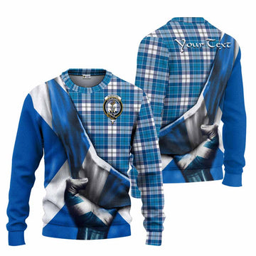Roberton Tartan Knitted Sweater with Family Crest Scotland Patriotic Style Unisex - Tartan Vibes Clothing