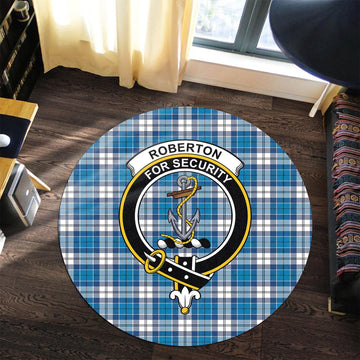 Roberton Tartan Round Rug with Family Crest Premium Round Rug - Tartan Vibes Clothing