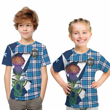 Roberton Tartan Family Crest Kid T-Shirt Scottish Thistle Celtic Inspired Youth XL Size14 - Tartan Vibes Clothing