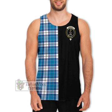 Roberton Tartan Men's Tank Top with Family Crest and Half Of Me Style Men - Tartan Vibes Clothing