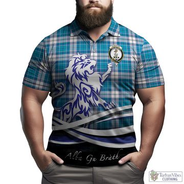 Roberton Tartan Polo Shirt with Alba Gu Brath Regal Lion Emblem Kid - Tartan Vibes Clothing