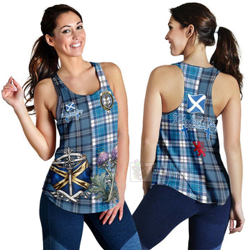 Roberton Tartan Women's Racerback Tanks Happy St. Andrew's Day Half Tartan Style 4XL - Tartan Vibes Clothing