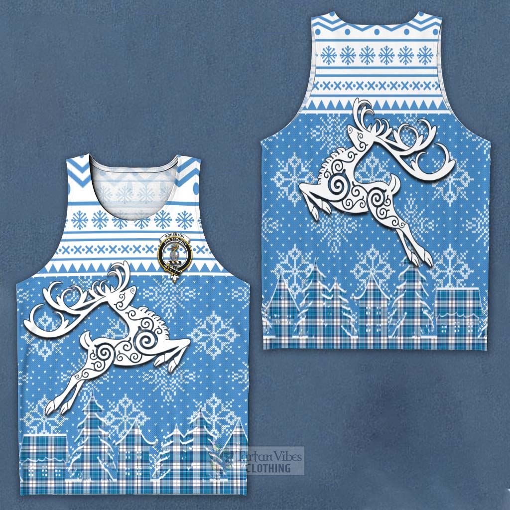Roberton Clan Christmas Men's Tank Top Celtic Reindeer Style Men - Tartan Vibes Clothing