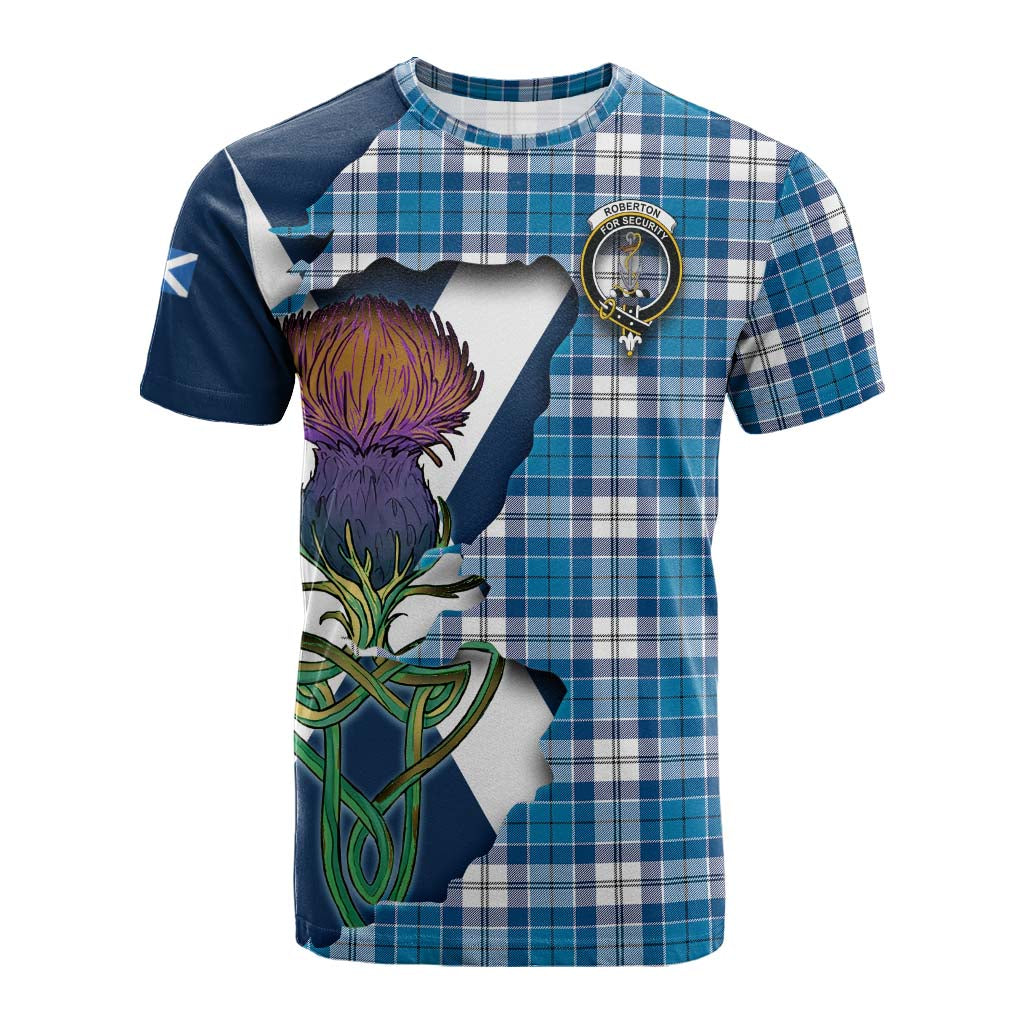 Roberton Tartan Family Crest Cotton T-shirt Scottish Thistle Celtic Inspired Kid's Shirt - Tartan Vibes Clothing