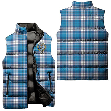 Roberton Tartan Sleeveless Puffer Jacket with Family Crest Unisex - Tartan Vibes Clothing