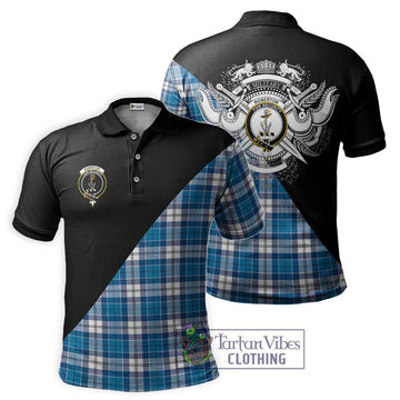Roberton Tartan Polo Shirt with Family Crest and Military Logo Style Kid - Tartan Vibes Clothing