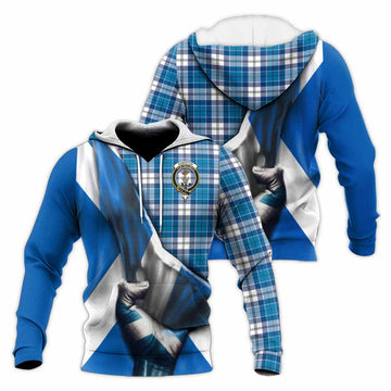 Roberton Tartan Knitted Hoodie with Family Crest Scotland Patriotic Style Unisex Knitted Pullover Hoodie - Tartan Vibes Clothing