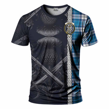 Roberton Tartan T-Shirt with Family Crest Cross Sword Thistle Celtic Vibes Kid's Shirt - Tartan Vibes Clothing