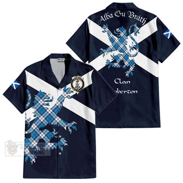 Roberton Tartan Lion Rampant Hawaiian Shirt Proudly Display Your Heritage with Alba Gu Brath and Clan Name Kid - Tartan Vibes Clothing