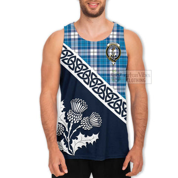 Roberton Tartan Men's Tank Top Featuring Thistle and Scotland Map Men - Tartan Vibes Clothing