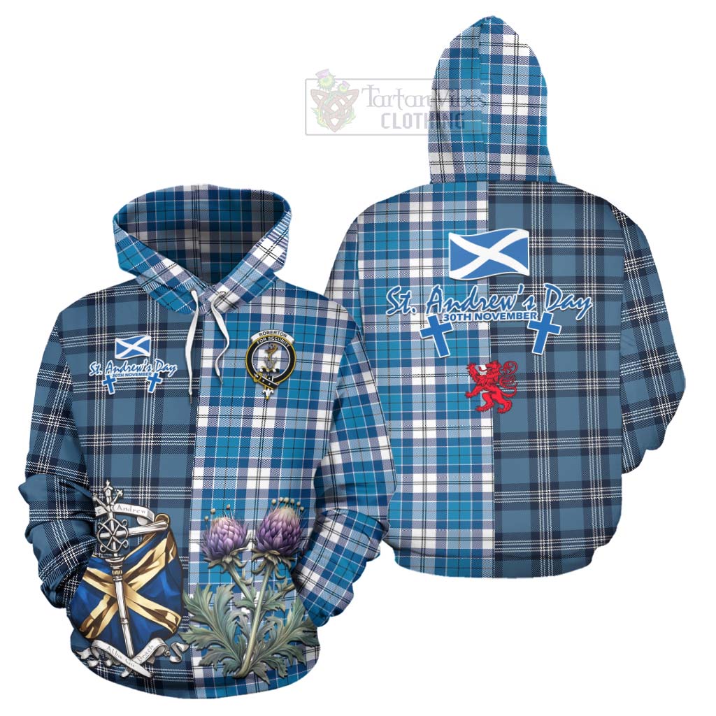 Roberton Tartan Hoodie Happy St. Andrew's Day Half Tartan Style Zip Hoodie - Tartan Vibes Clothing