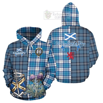 Roberton Tartan Hoodie Happy St. Andrew's Day Half Tartan Style Zip Hoodie - Tartan Vibes Clothing