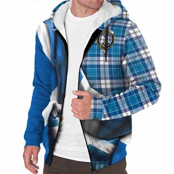 Roberton Tartan Sherpa Hoodie with Family Crest Scotland Patriotic Style Unisex S - Tartan Vibes Clothing