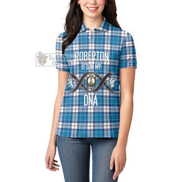 Roberton Tartan Women's Polo Shirt with Family Crest DNA In Me Style Women - Tartan Vibes Clothing