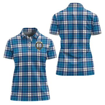 Roberton Tartan Polo Shirt with Family Crest For Women Women - Tartan Vibes Clothing