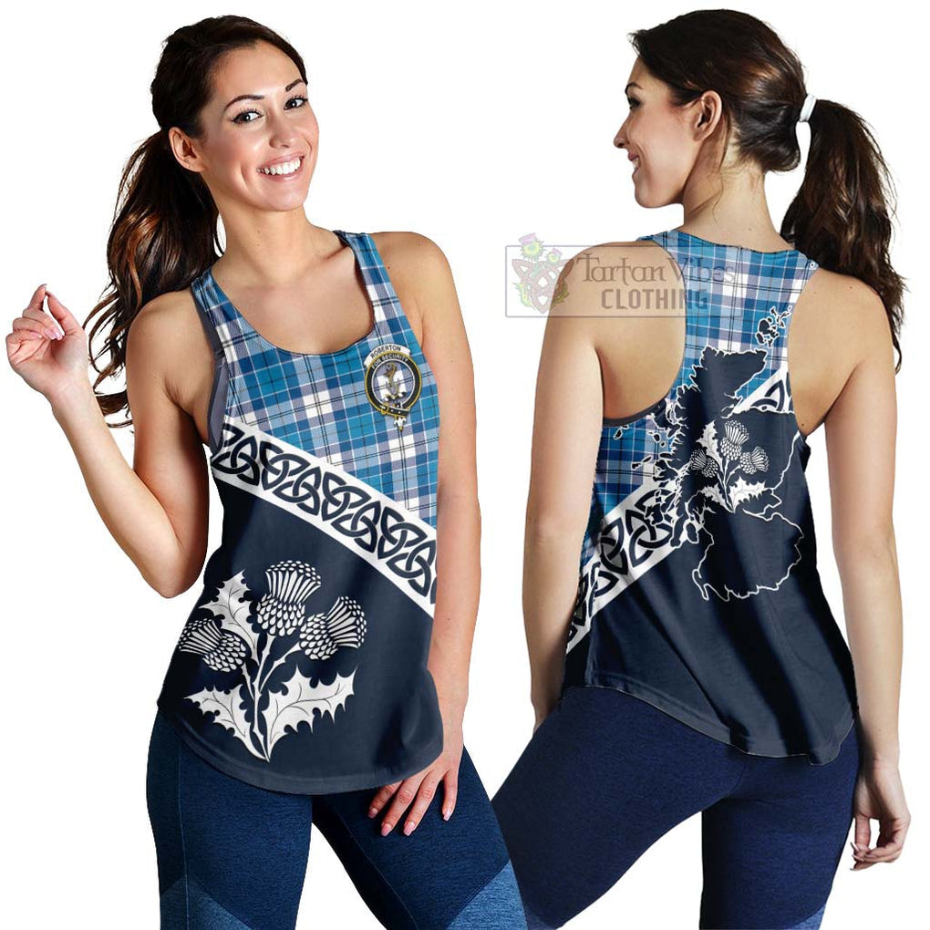 Roberton Tartan Women's Racerback Tanks Featuring Thistle and Scotland Map 4XL - Tartan Vibes Clothing