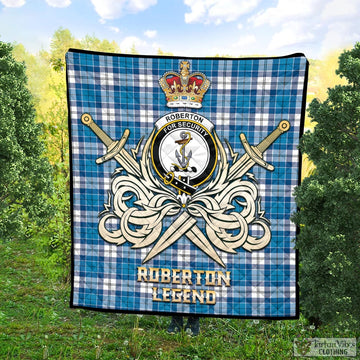 Roberton Tartan Quilt with Clan Crest and the Golden Sword of Courageous Legacy