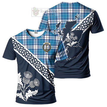 Roberton Tartan T-Shirt Featuring Thistle and Scotland Map Kid's Shirt - Tartanvibesclothing Store