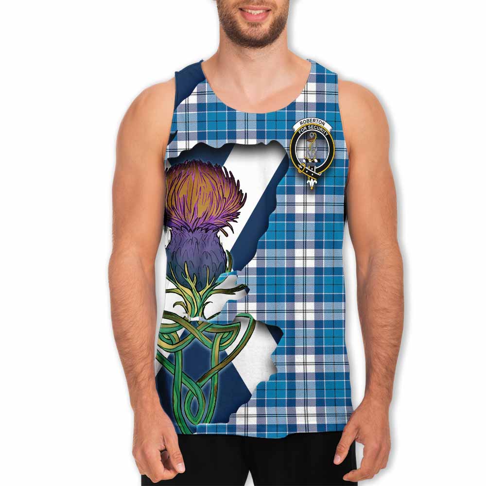 Roberton Tartan Family Crest Men's Tank Top Scottish Thistle Celtic Inspired Men - Tartan Vibes Clothing