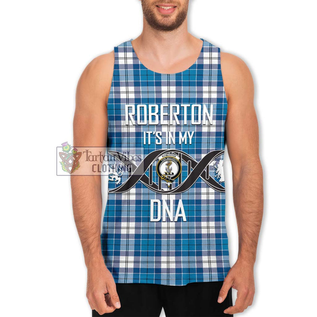 Roberton Tartan Men's Tank Top with Family Crest DNA In Me Style Men - Tartan Vibes Clothing